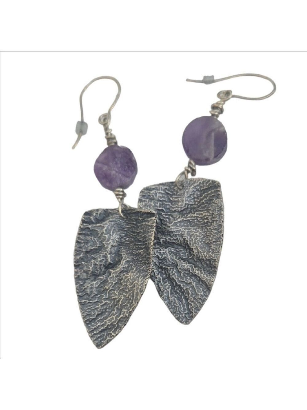 Silver Purple Earrings